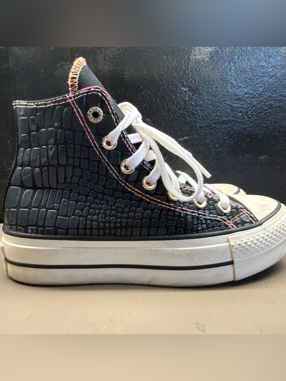 Women’s Converse All Star Lift Platform Leather Canvas High Top Black Women 6